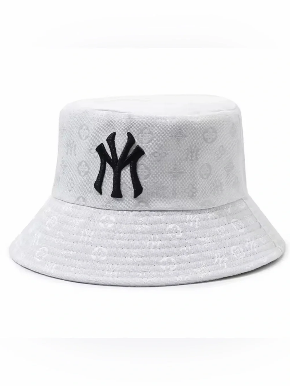Kohl's White Bucket Hat with Black NY Embroidered Logo